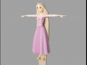 rambut panjang rapunzel Model 3D