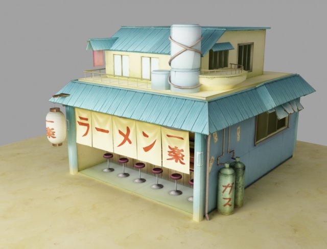 ichiraku shop 3D Model .c4d .max .obj .3ds .fbx .stl .blend 