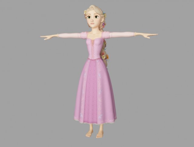 rapunzel braid 3D Модель .c4d .max .obj .3ds .fbx .stl .blend 