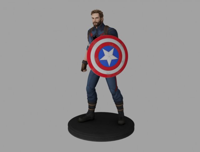 Caption america 3D Модель .c4d .max .obj .3ds .fbx .stl .blend 