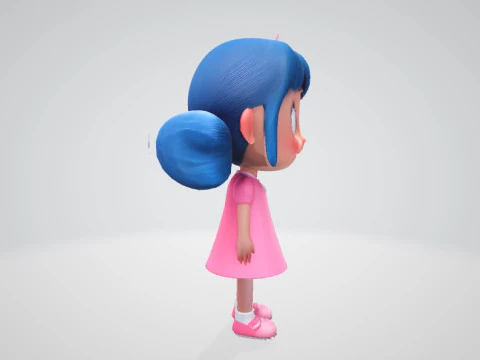 Cartoon Girl 3D Model