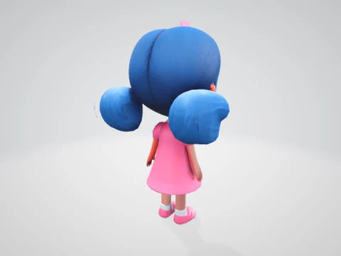 Cartoon Girl 3D Model