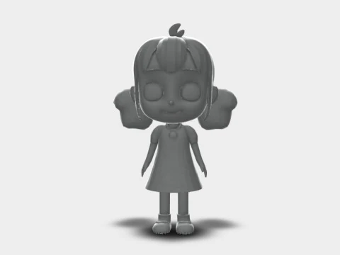 Cartoon Girl 3D Model