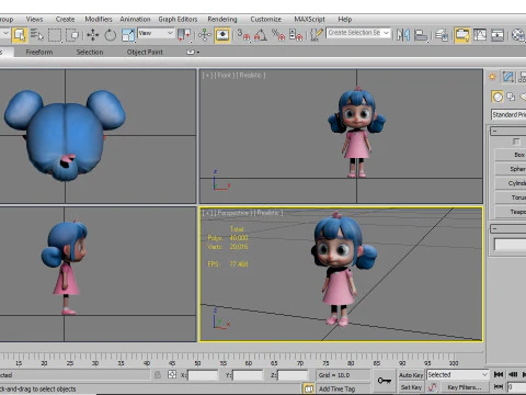 Cartoon Girl 3D Model