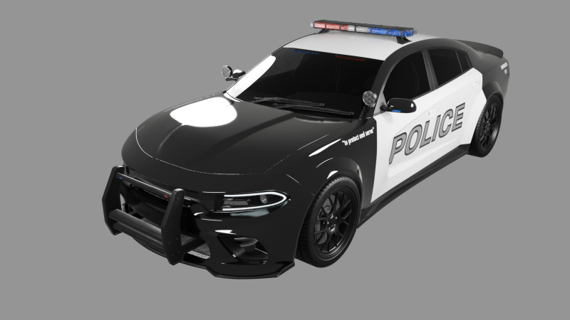 Dodge Charger Police Car 3D मॉडल .c4d .max .obj .3ds .fbx .stl .blend