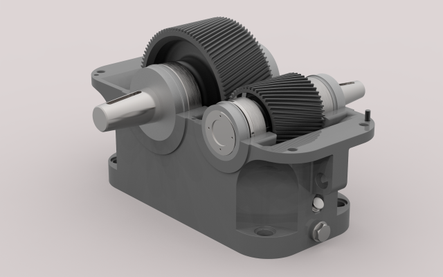 custom parallel-shaft gear 1cu-100 3D Модель .c4d .max .obj .3ds .fbx .stl .blend 