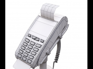 pos terminal with credit card Modelo 3D