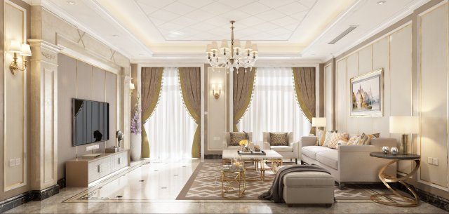 living room Model 3D .c4d .max .obj .3ds .fbx .stl .blend 