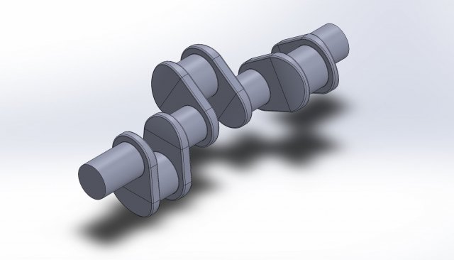basic crankshaft 3D Baskı Modeli .c4d .max .obj .3ds .fbx .stl .blend 