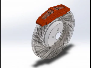 डिस्क ब्रेक असेंबली 3D प्रिंट मॉडल
