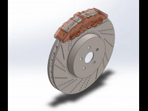 डिस्क ब्रेक असेंबली 3D प्रिंट मॉडल