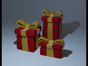 stilisiertes Geschenk Low Poly f&uuml;r Spiele 3D Modell