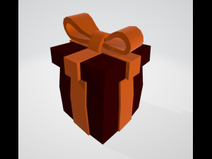 stylized present low poly for games 3D Model