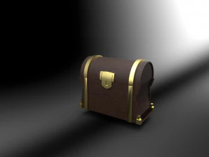 rpg chest poli rendah untuk game Model 3D