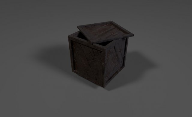 low poly simple wood box 3D Model .c4d .max .obj .3ds .fbx .stl .blend 