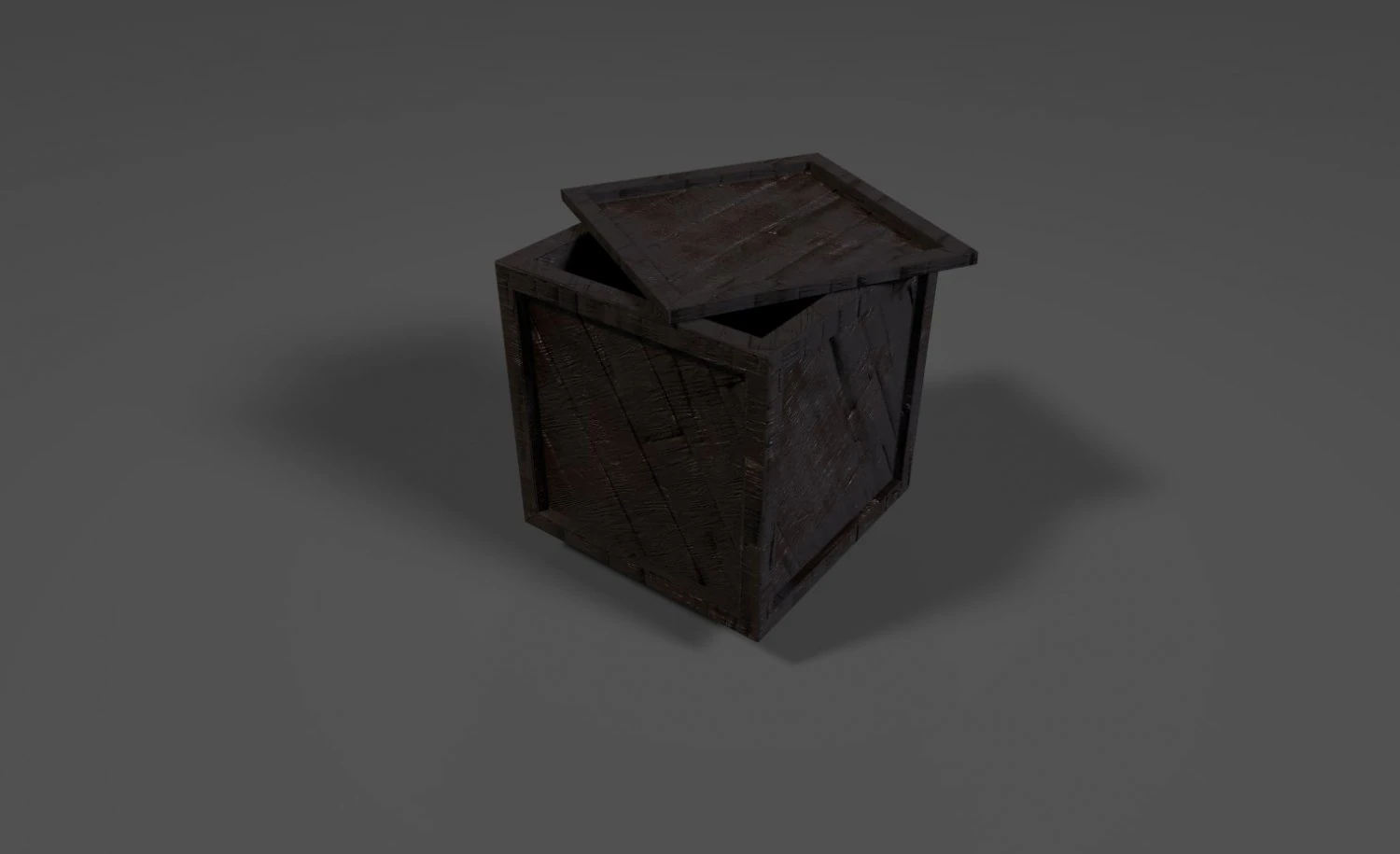 caixa de madeira simples de baixo poli Modelo 3D .c4d .max .obj .3ds .fbx .stl .blend 