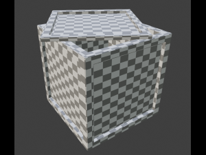 low poly simple wood box 3D Model