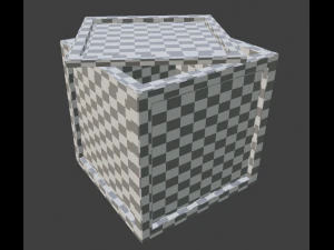 caixa de madeira simples de baixo poli Modelo 3D