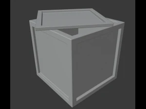 caixa de madeira simples de baixo poli Modelo 3D