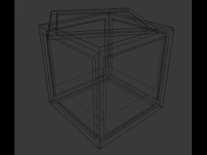 caixa de madeira simples de baixo poli Modelo 3D