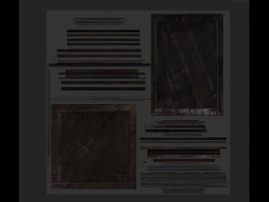 caixa de madeira simples de baixo poli Modelo 3D