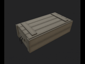 lowpoly stylized army crate Modelo 3D