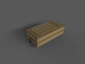 lowpoly stylized army crate 3D Model