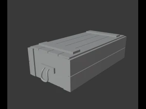 lowpoly stylized army crate 3D Model