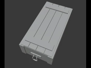 lowpoly stylized army crate 3D Model