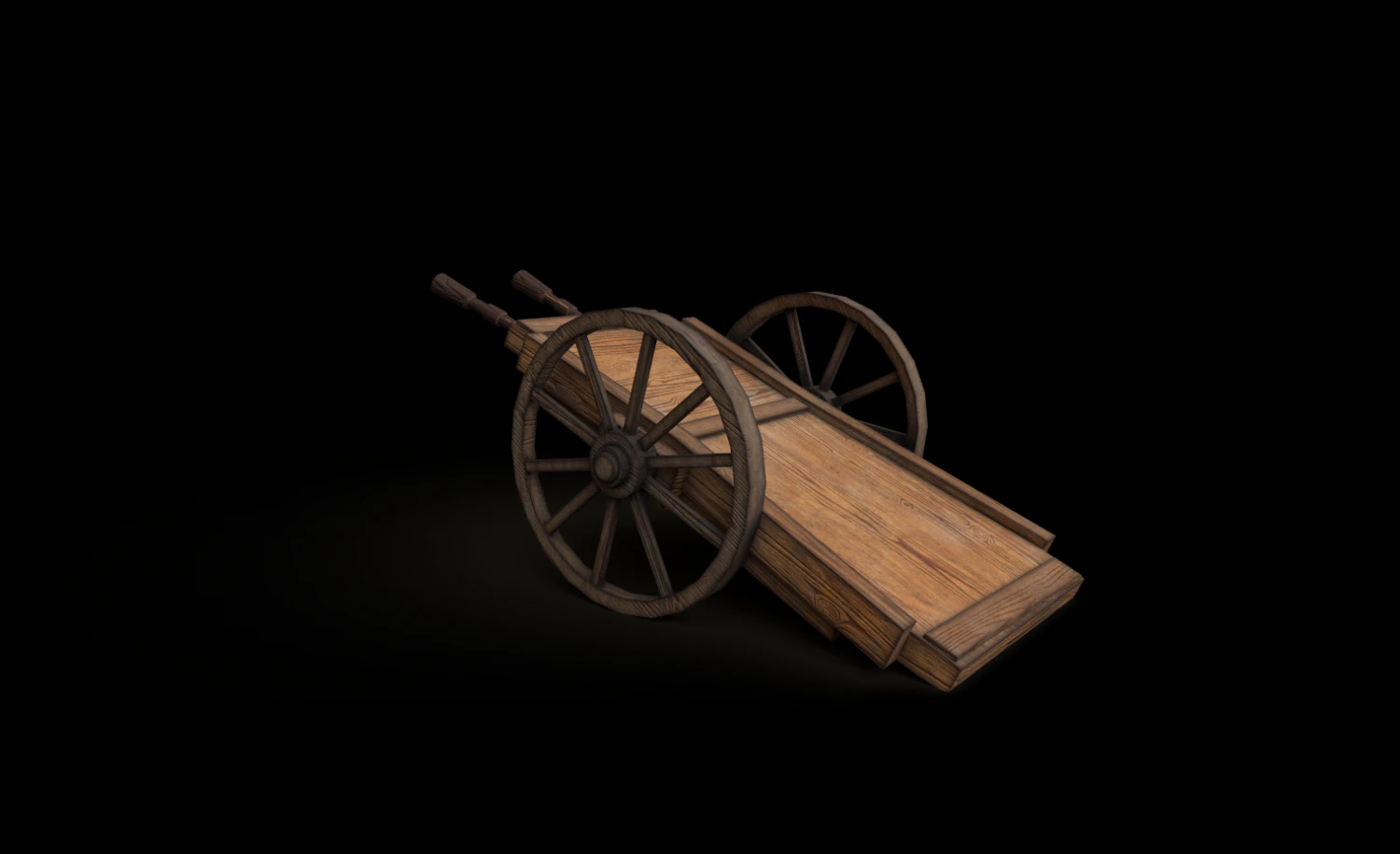wooden medieval cart 3D Model .c4d .max .obj .3ds .fbx .stl .blend