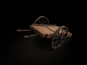 wooden medieval cart 3D Model