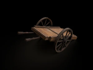 wooden medieval cart 3D Model