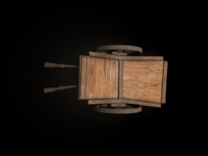 wooden medieval cart 3D Model