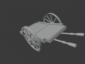 wooden medieval cart 3D Model