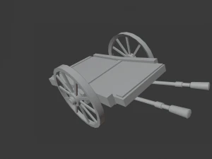 wooden medieval cart 3D Model