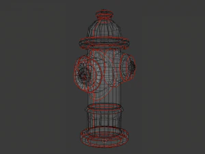 fire water hydrant red green yellow blue 3D Model