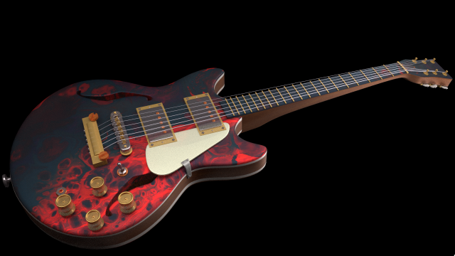 guiter 3Dモデル .c4d .max .obj .3ds .fbx .stl .blend 