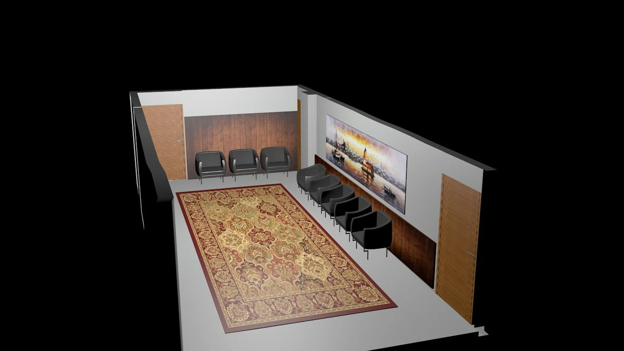 hall saloon room 3D Model .c4d .max .obj .3ds .fbx .stl .blend 