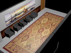 hall saloon room 3D Model