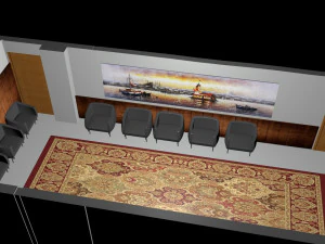 hall saloon room 3D Model