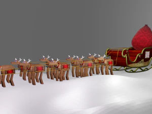 slitta di Babbo Natale Modello 3D