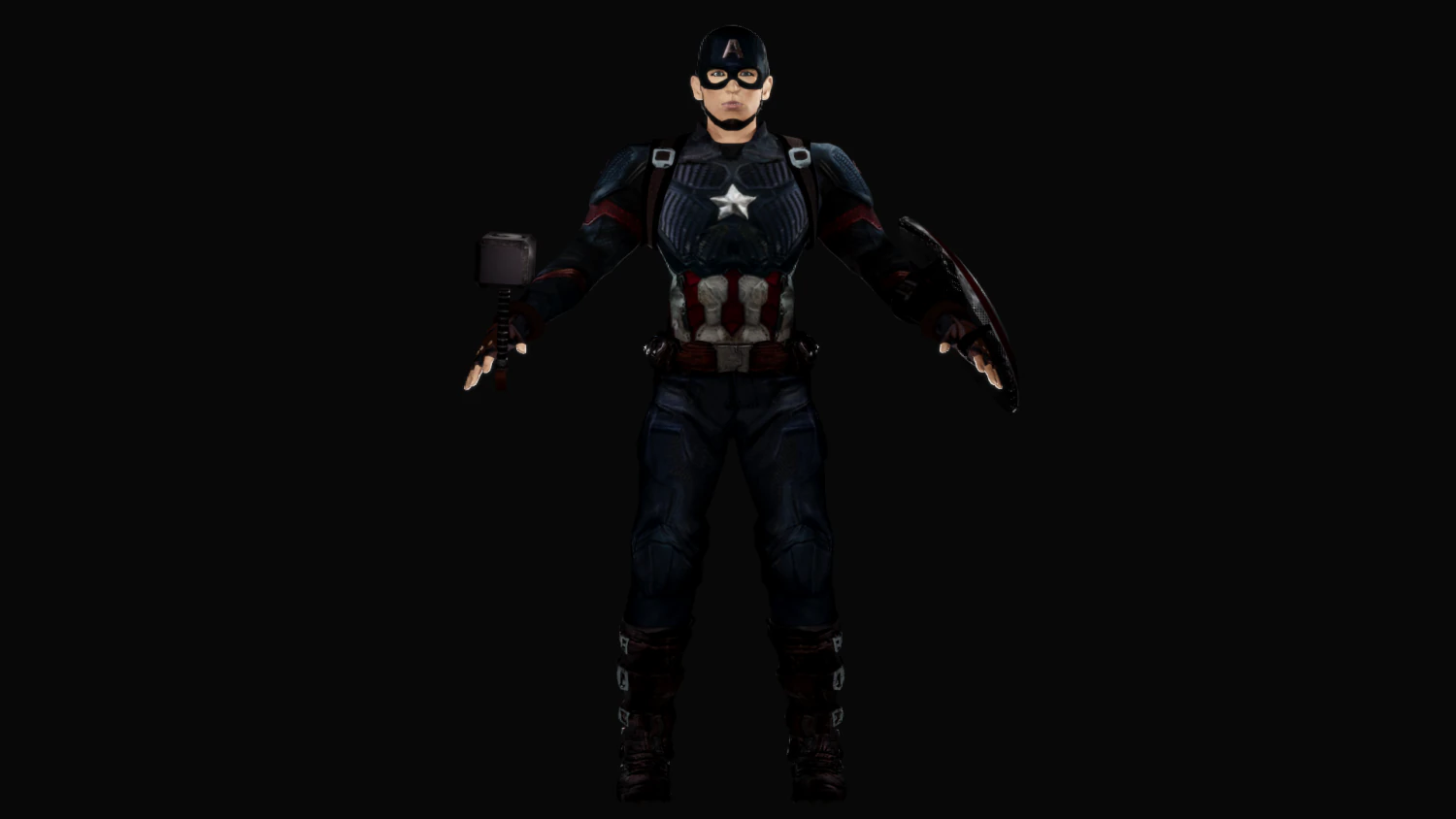 captain america endgame 3D Model .c4d .max .obj .3ds .fbx .stl .blend 