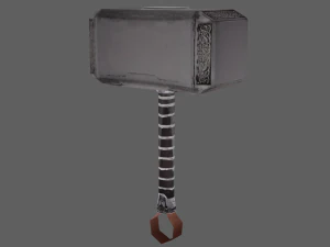 mjolnir permainan akhir Thor Model 3D
