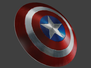 captain america endgame shield-broken shield 3D Model