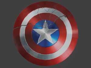 captain america endgame shield-broken shield 3Dモデル