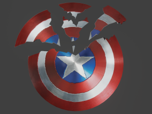 captain america endgame shield-broken shield 3Dモデル