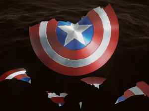 captain america endgame shield-broken shield 3Dモデル