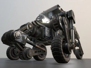 futuristic five wheeled building 3D Model