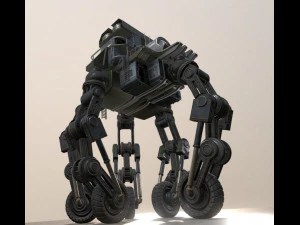 futuristic five wheeled building 3D Model