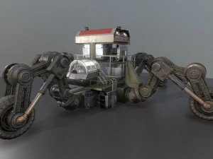 futuristic five wheeled building 3D Model